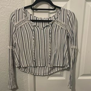 A white and blue striped shirt from hollister